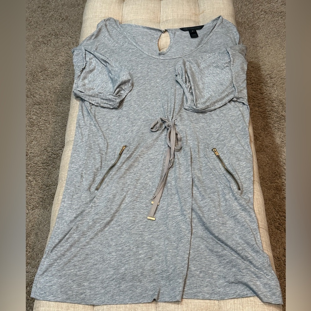 Marc by Marc Jacobs Women’s Medium Short Sleeve Bow Tie Mini Dress - Gray EUC - Picture 7 of 9